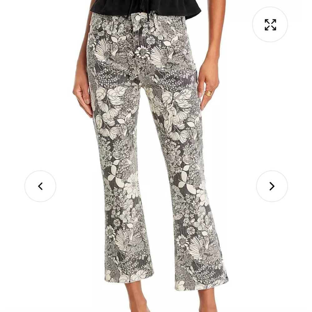 MOTHER Black and Cream Floral Ankle Jeans - Picture 7 of 7